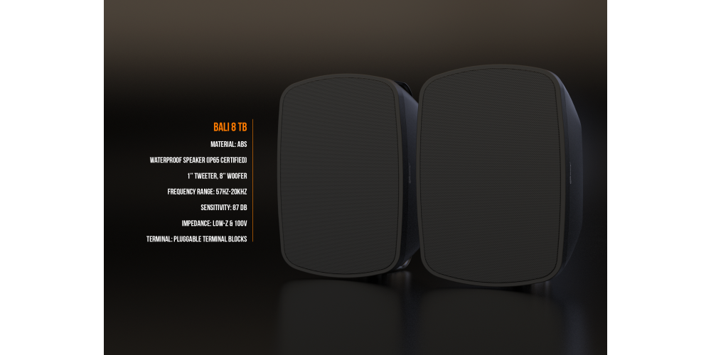 Audibax Pro Bali 8 TB Altavoz Pasivo de Exterior de Montaje en Pared (Pareja) IP65-gallery-5